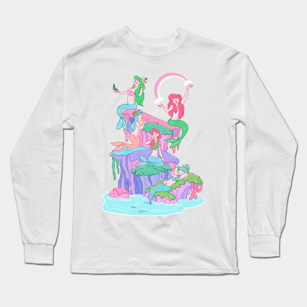 Mermaid Lagoon Long Sleeve T-Shirt by sky665